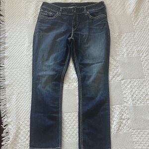 Silver Jeans Dark Blue Straight Leg Women's Jeans